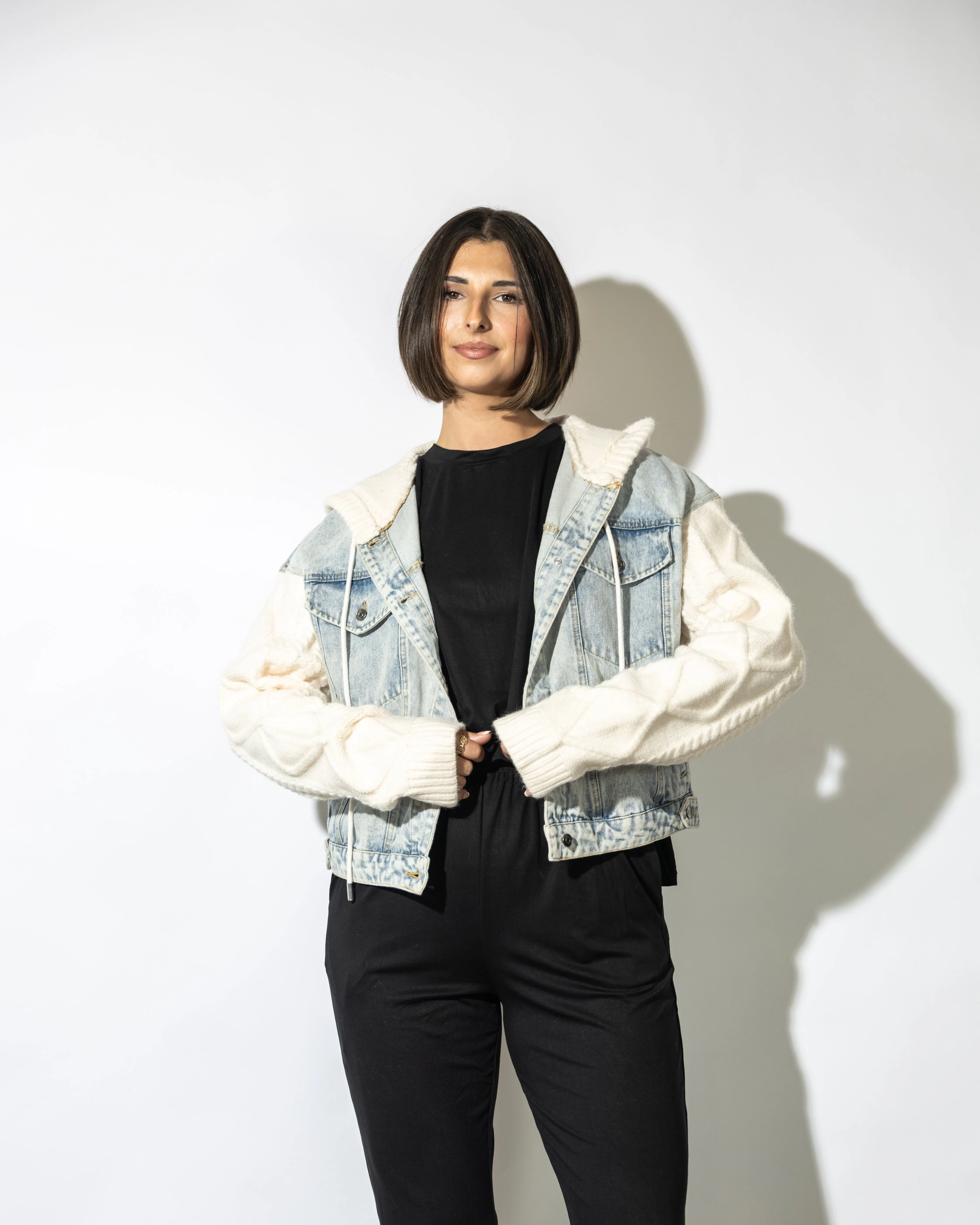 Fia Denim Sweater Jacket
