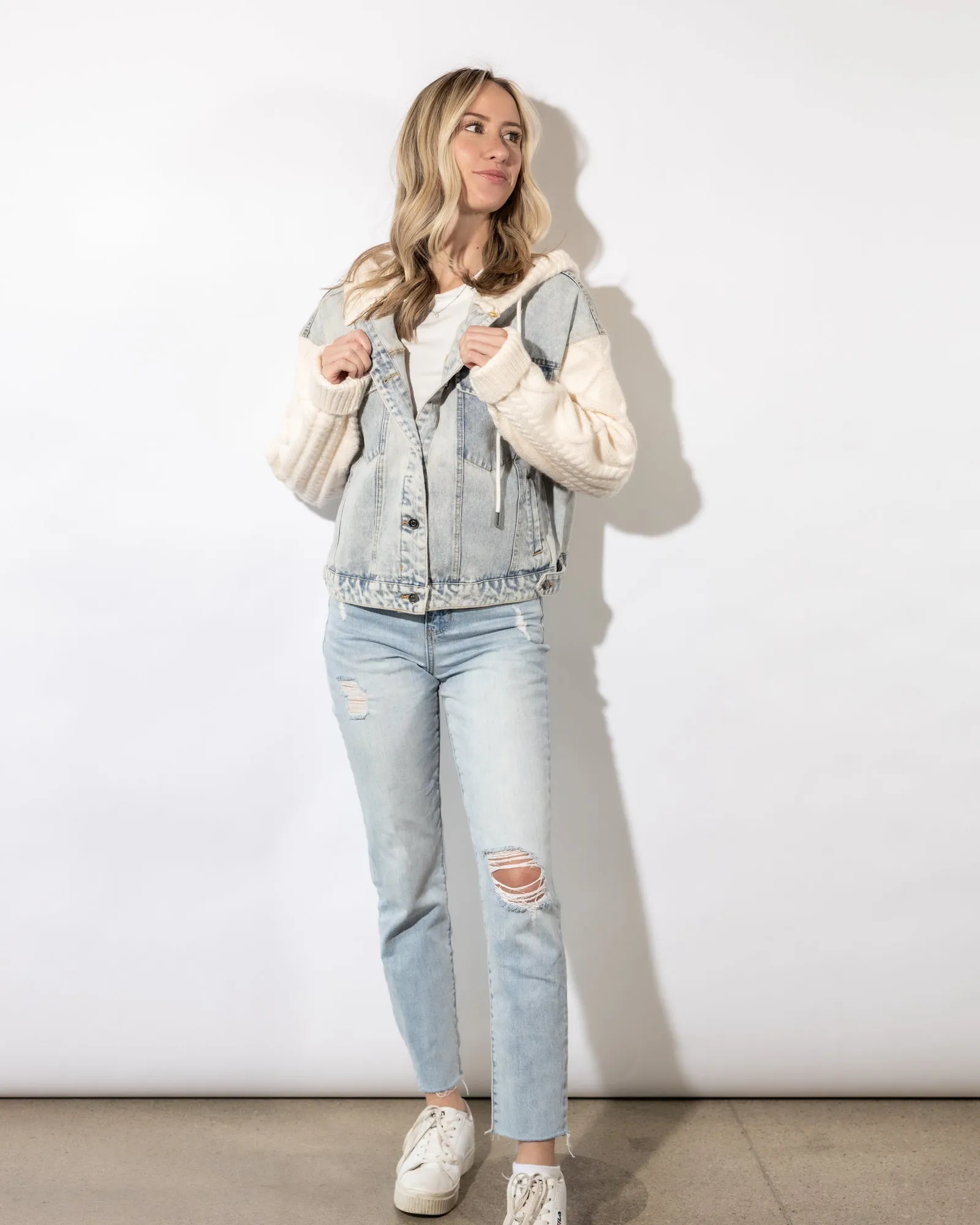 Fia Denim Sweater Jacket
