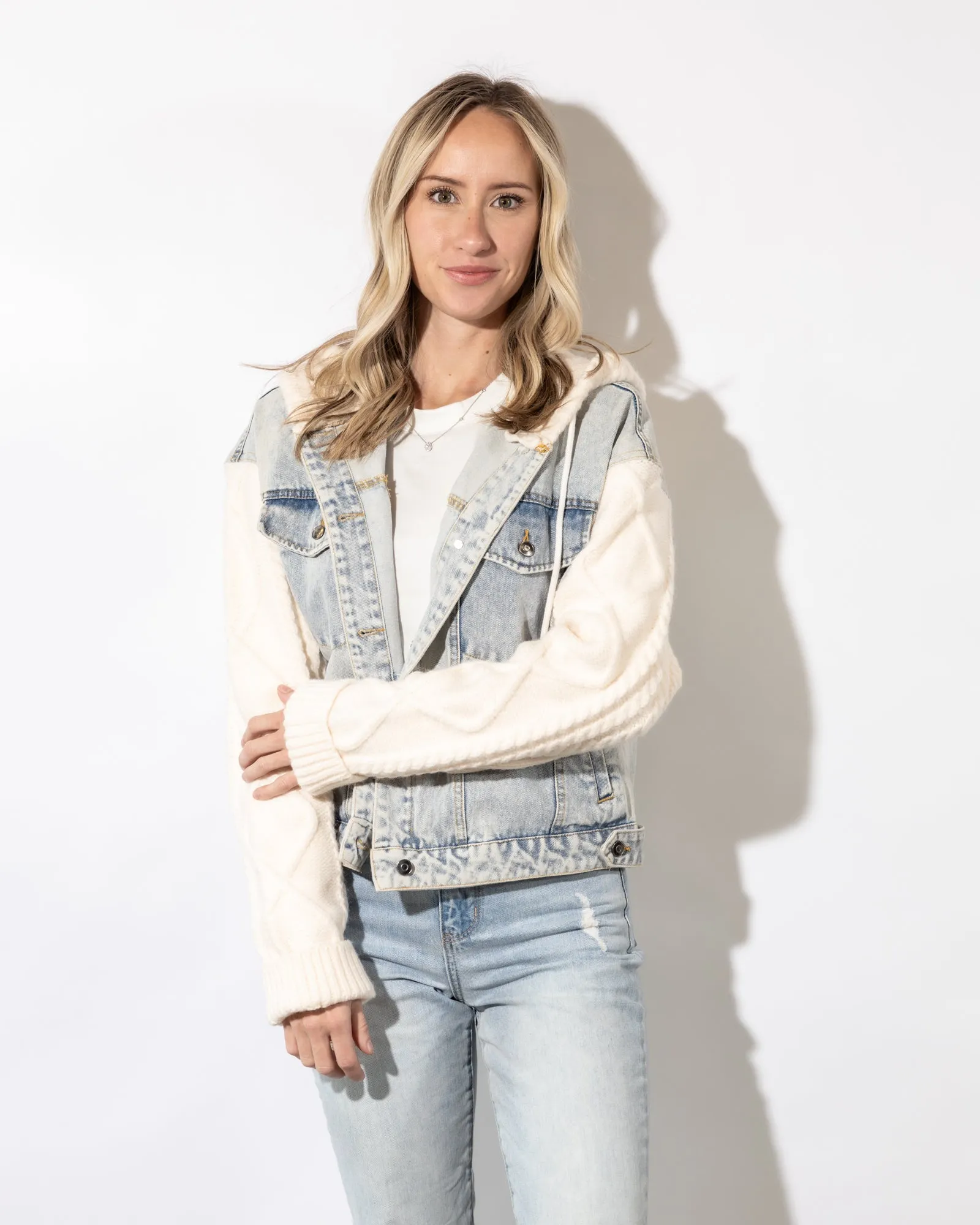 Fia Denim Sweater Jacket