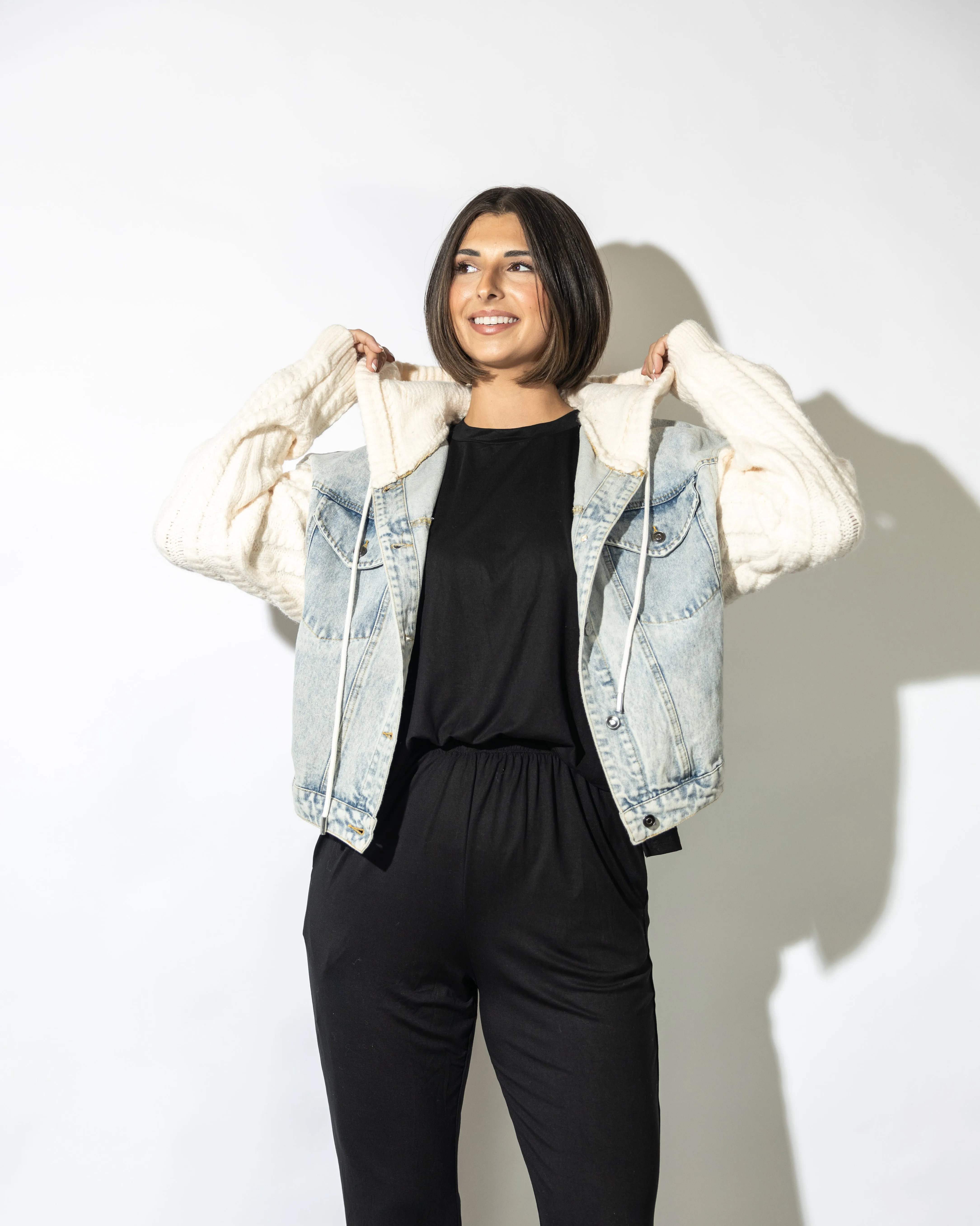 Fia Denim Sweater Jacket