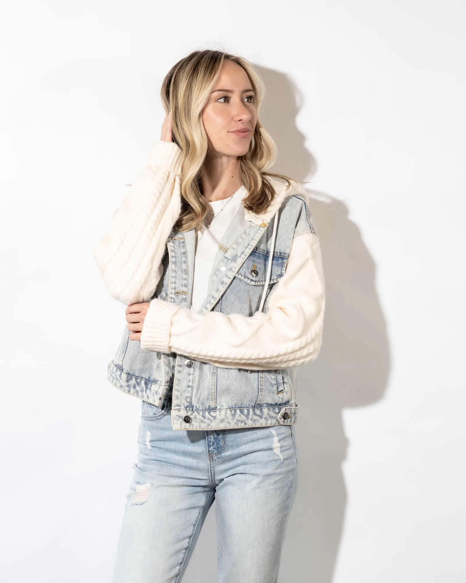 Fia Denim Sweater Jacket