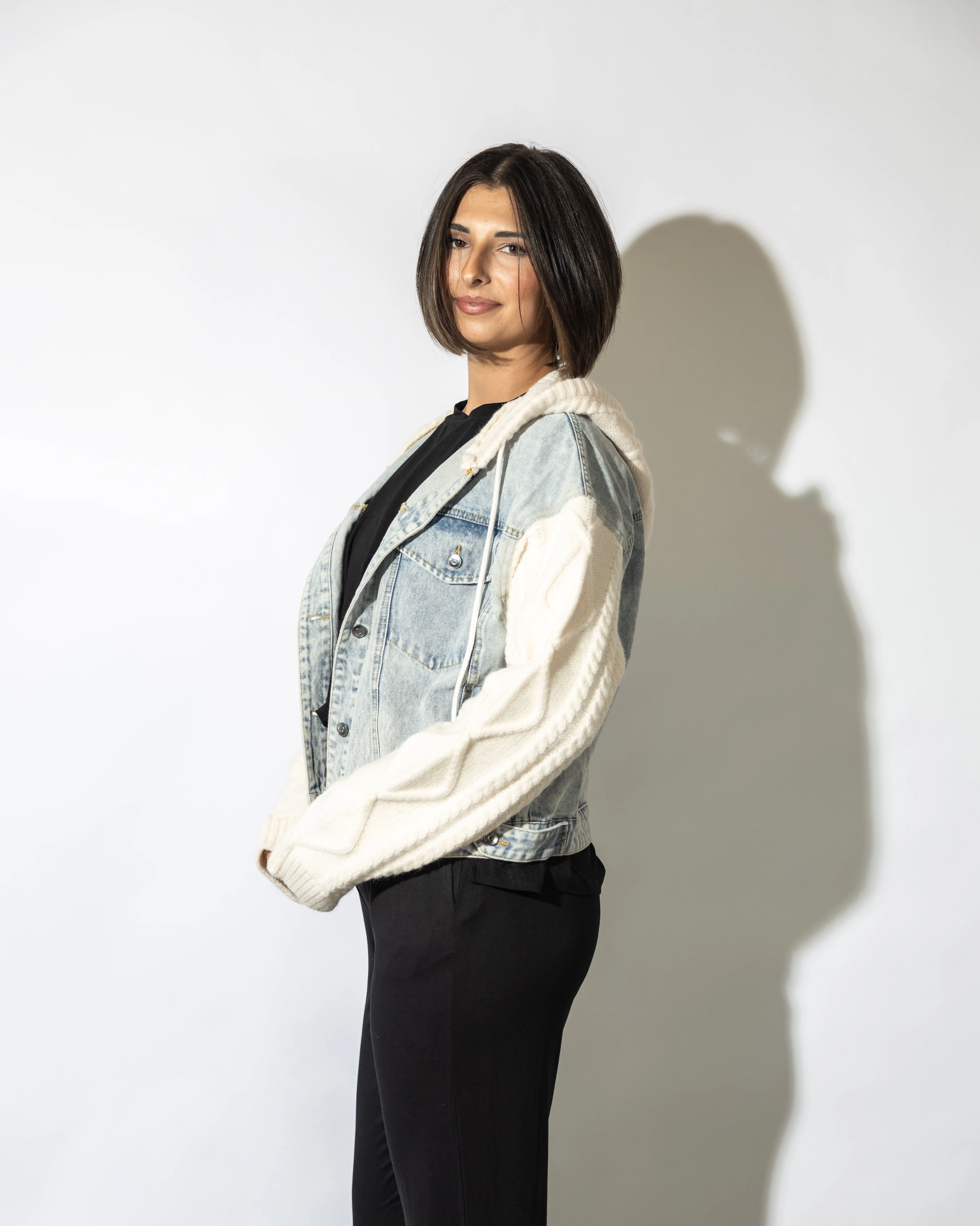 Fia Denim Sweater Jacket