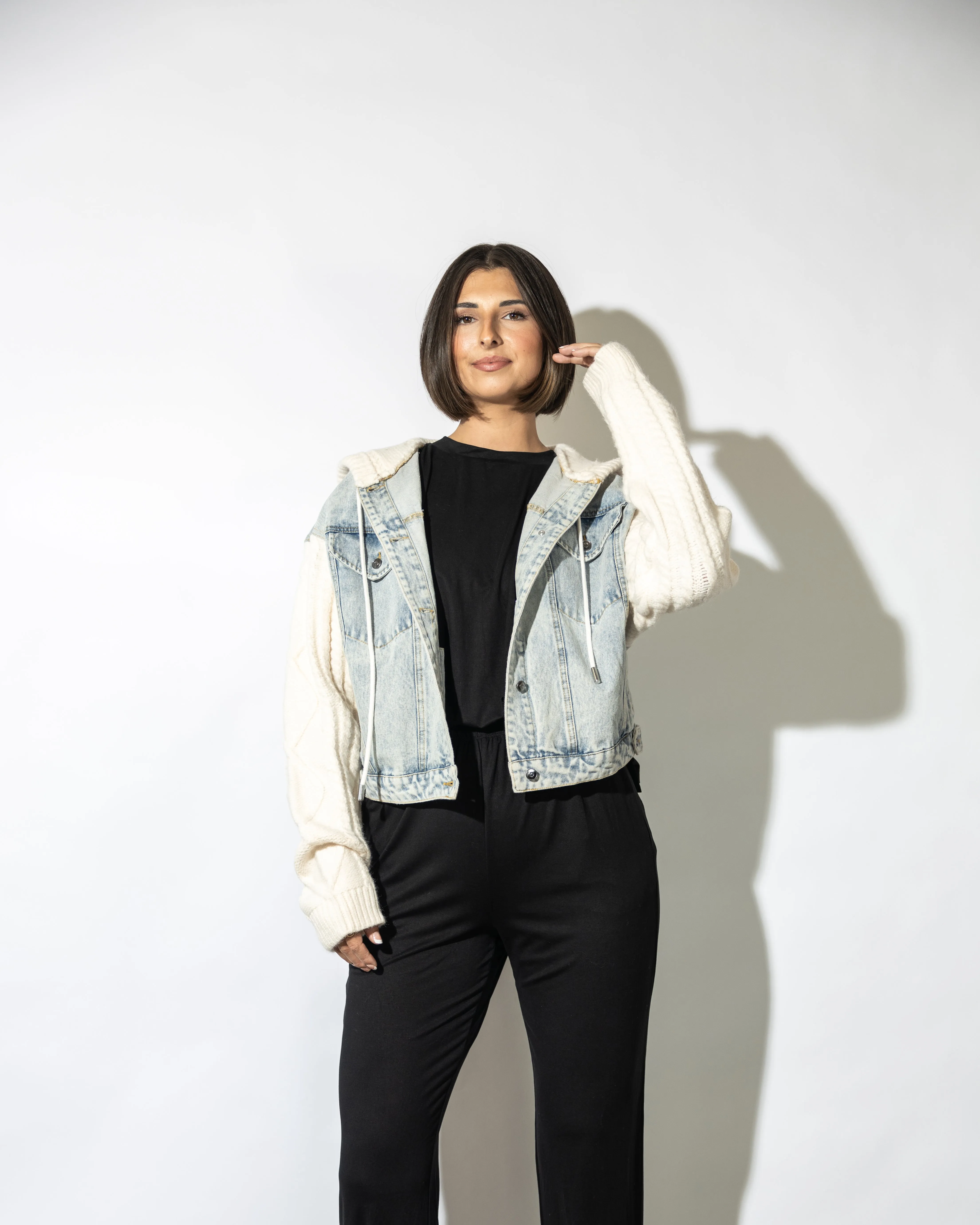 Fia Denim Sweater Jacket
