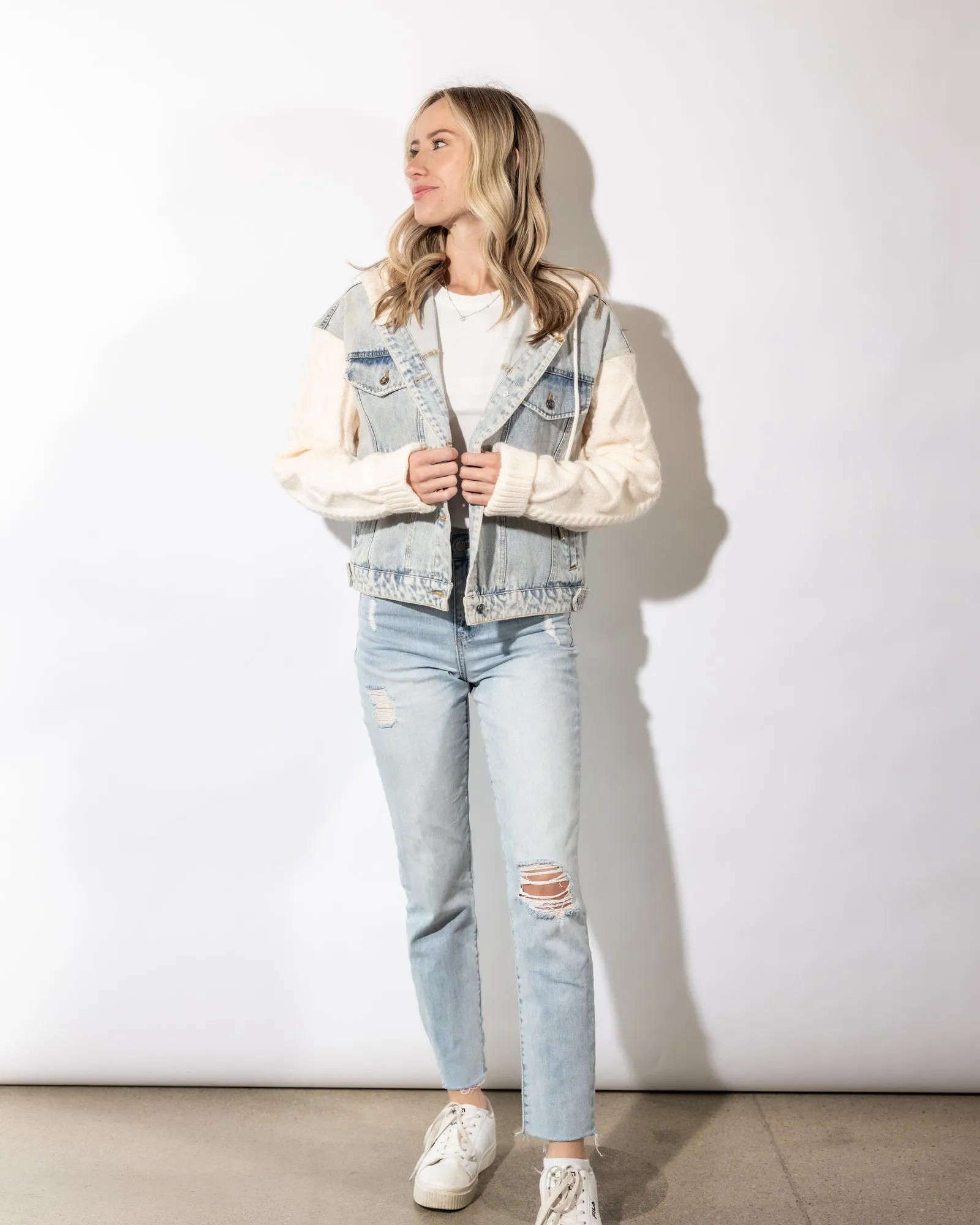 Fia Denim Sweater Jacket