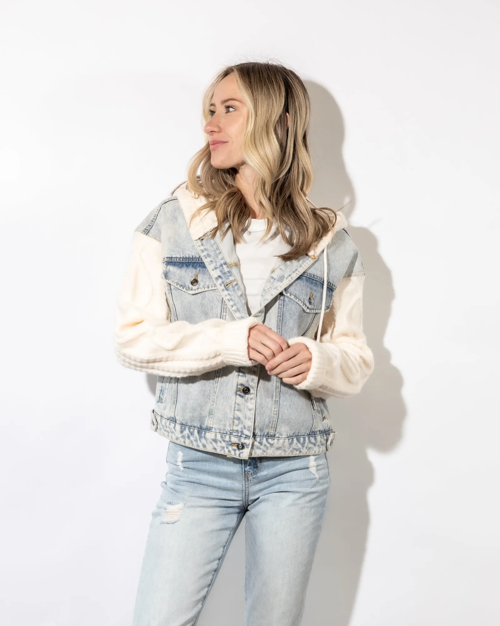 Fia Denim Sweater Jacket
