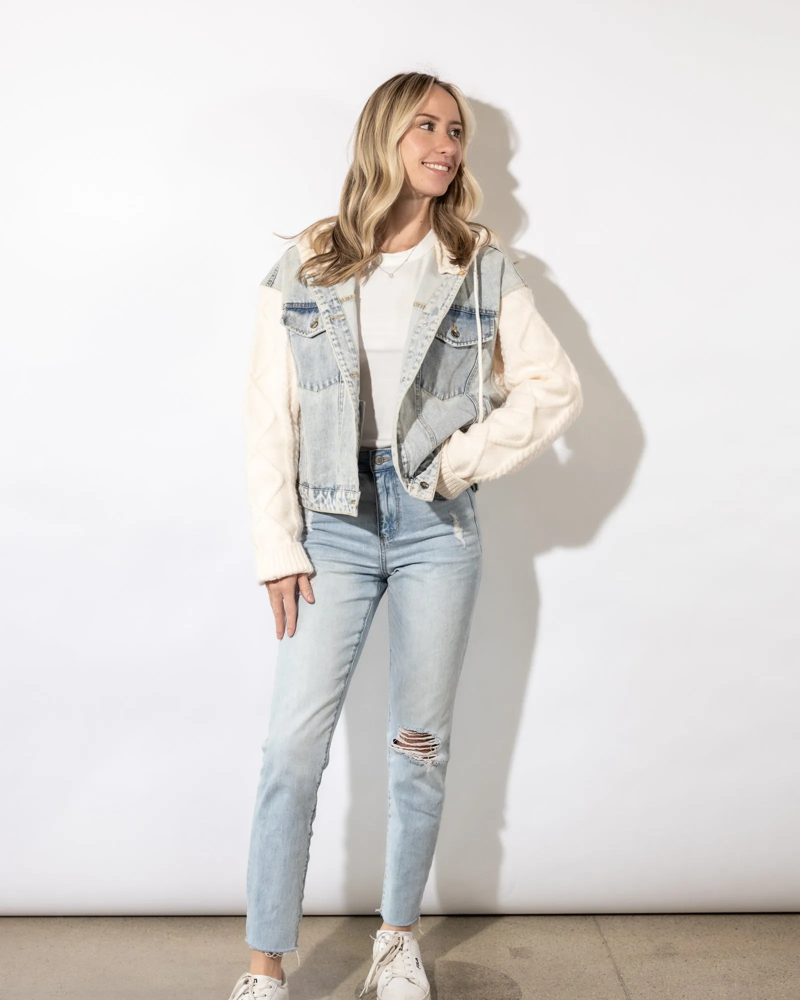 Fia Denim Sweater Jacket
