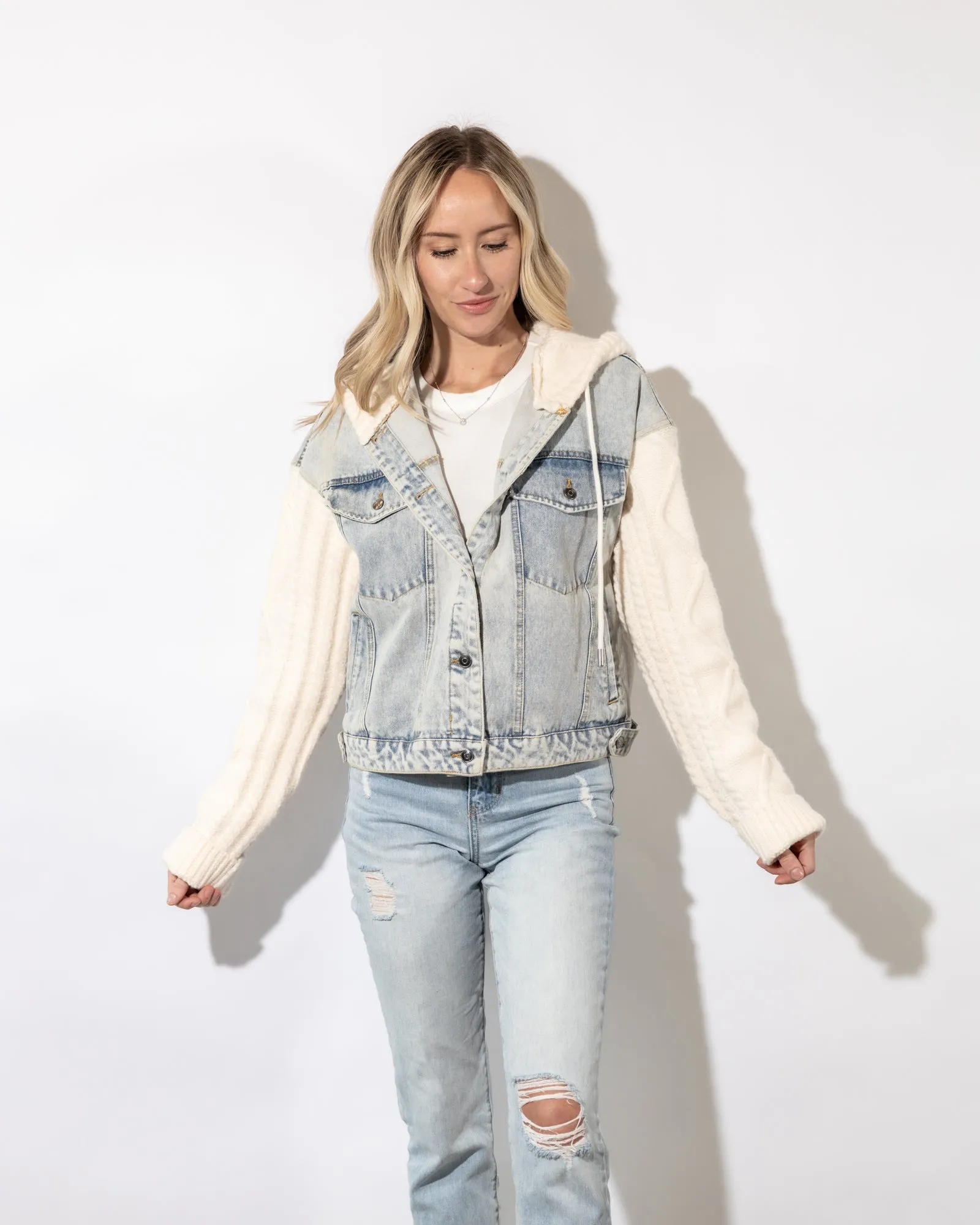 Fia Denim Sweater Jacket