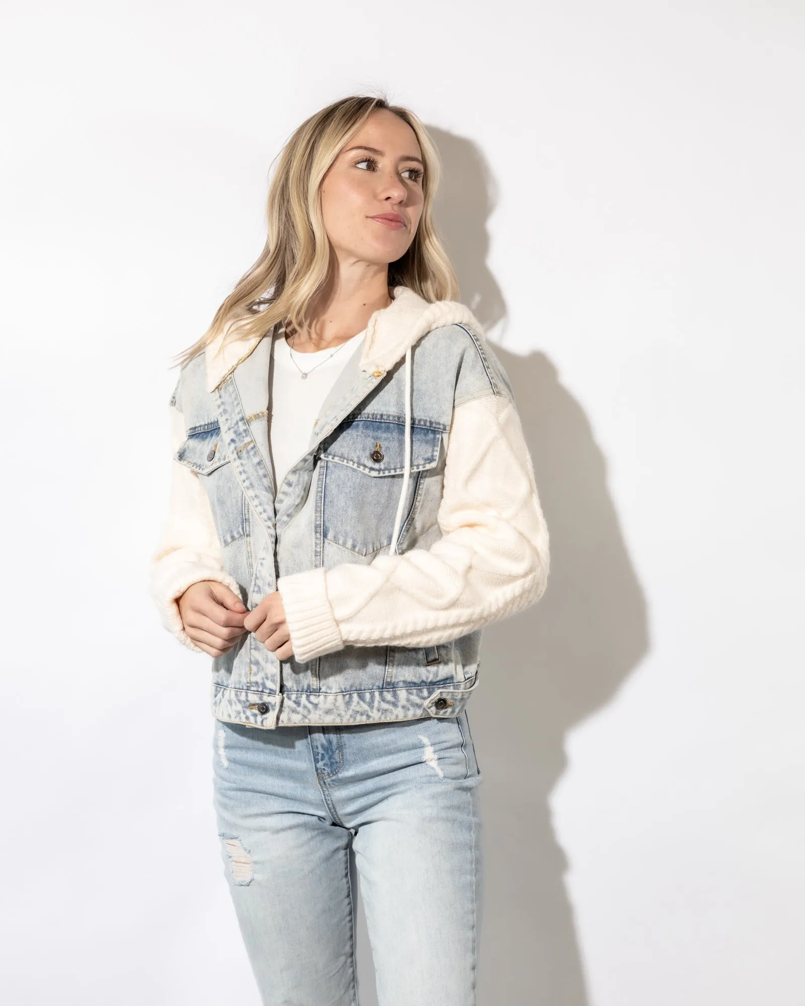 Fia Denim Sweater Jacket