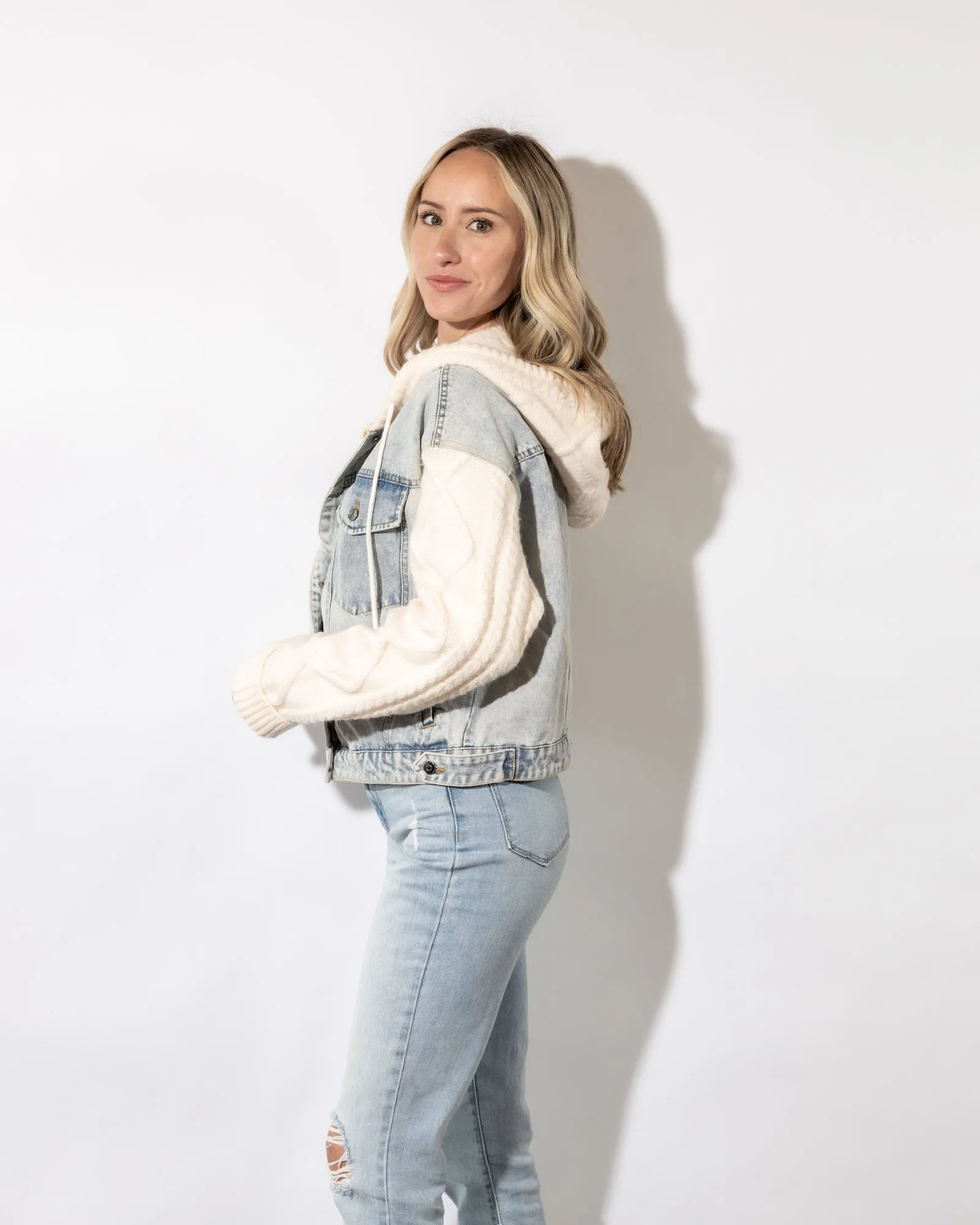 Fia Denim Sweater Jacket