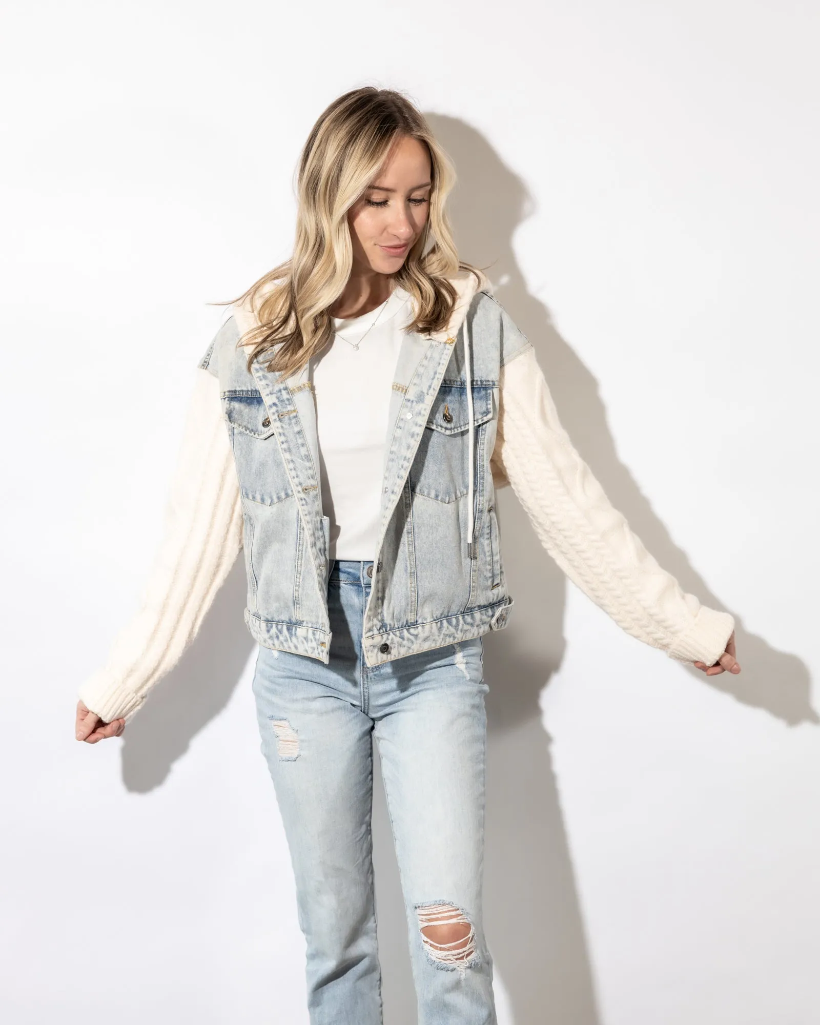 Fia Denim Sweater Jacket