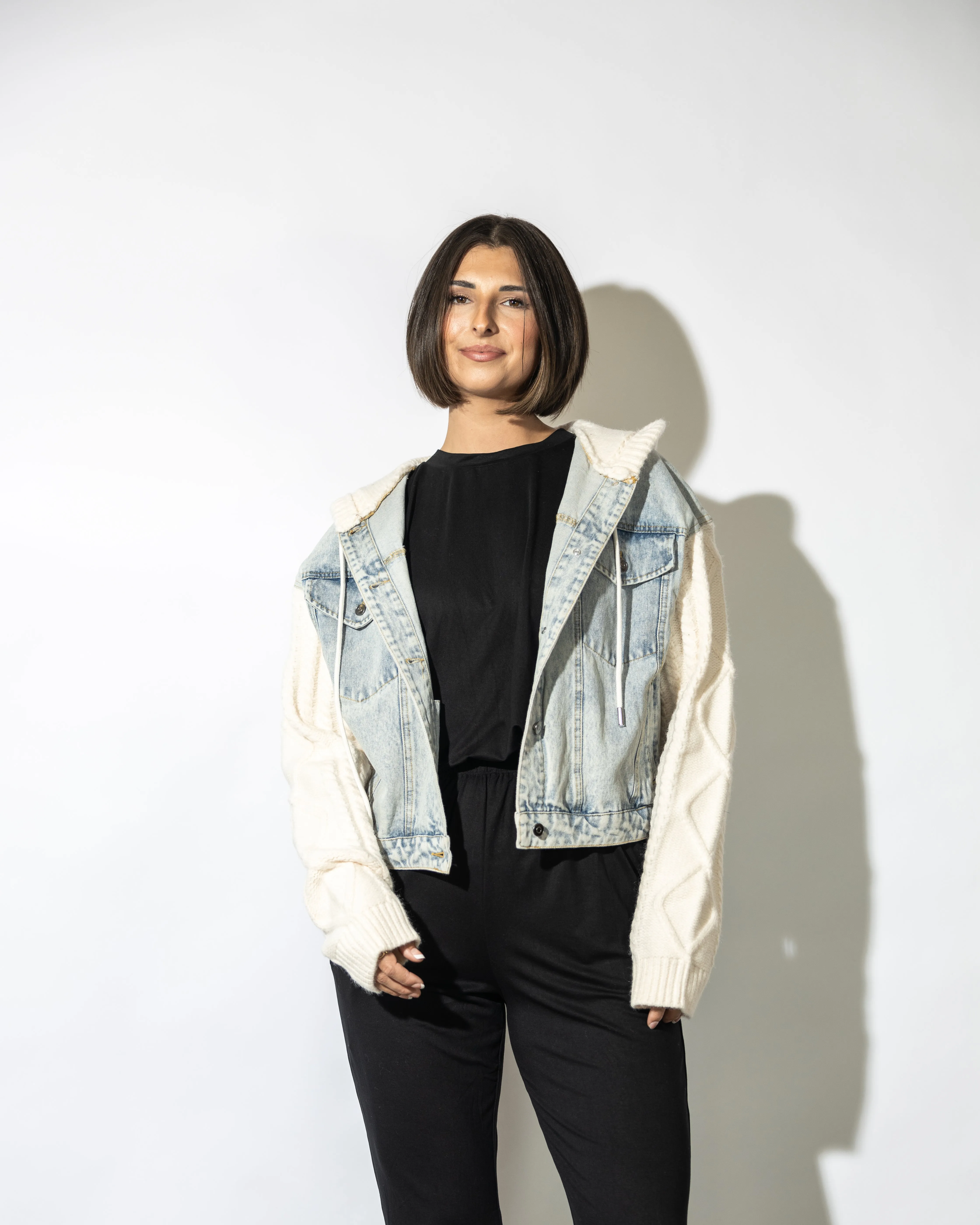 Fia Denim Sweater Jacket