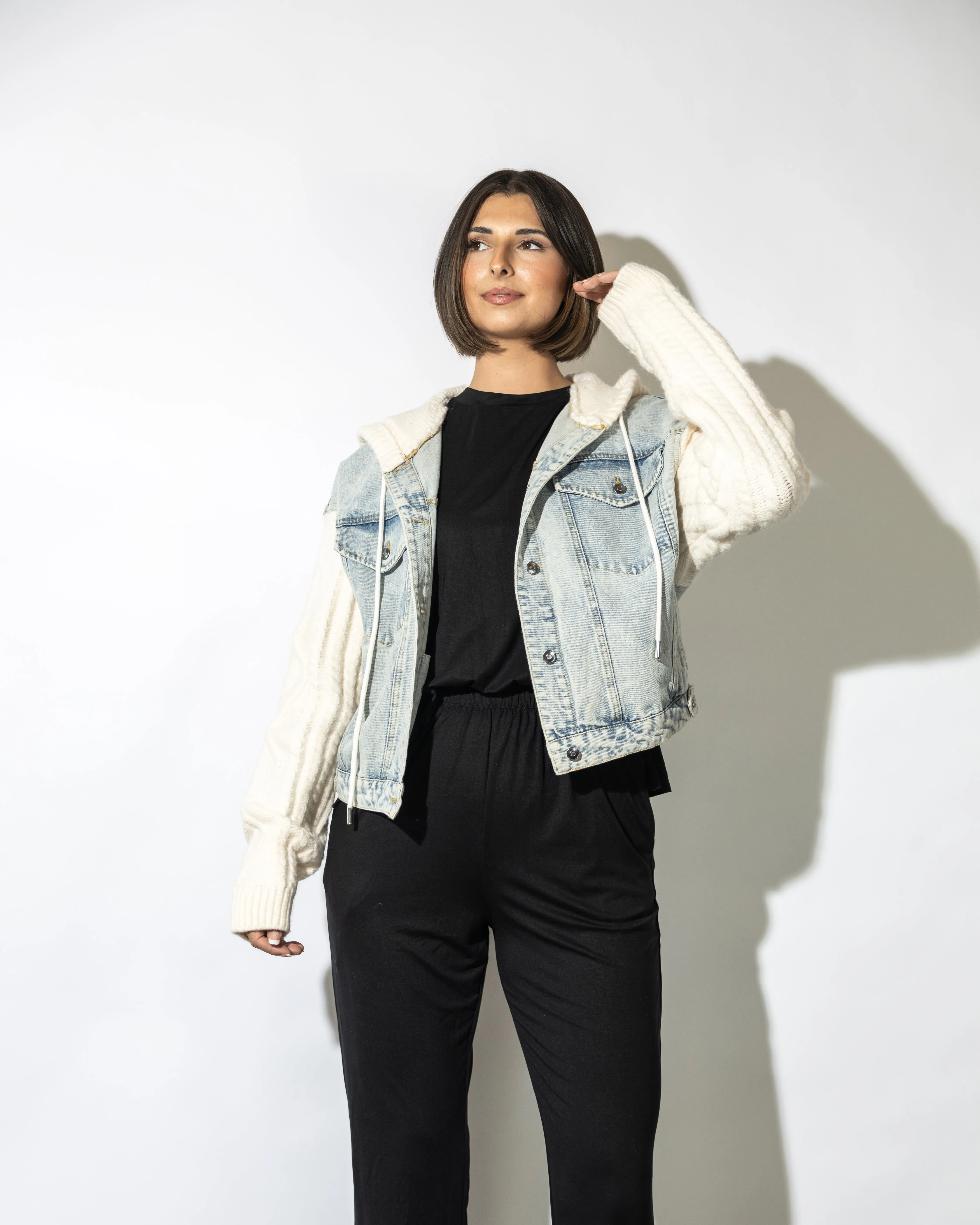 Fia Denim Sweater Jacket