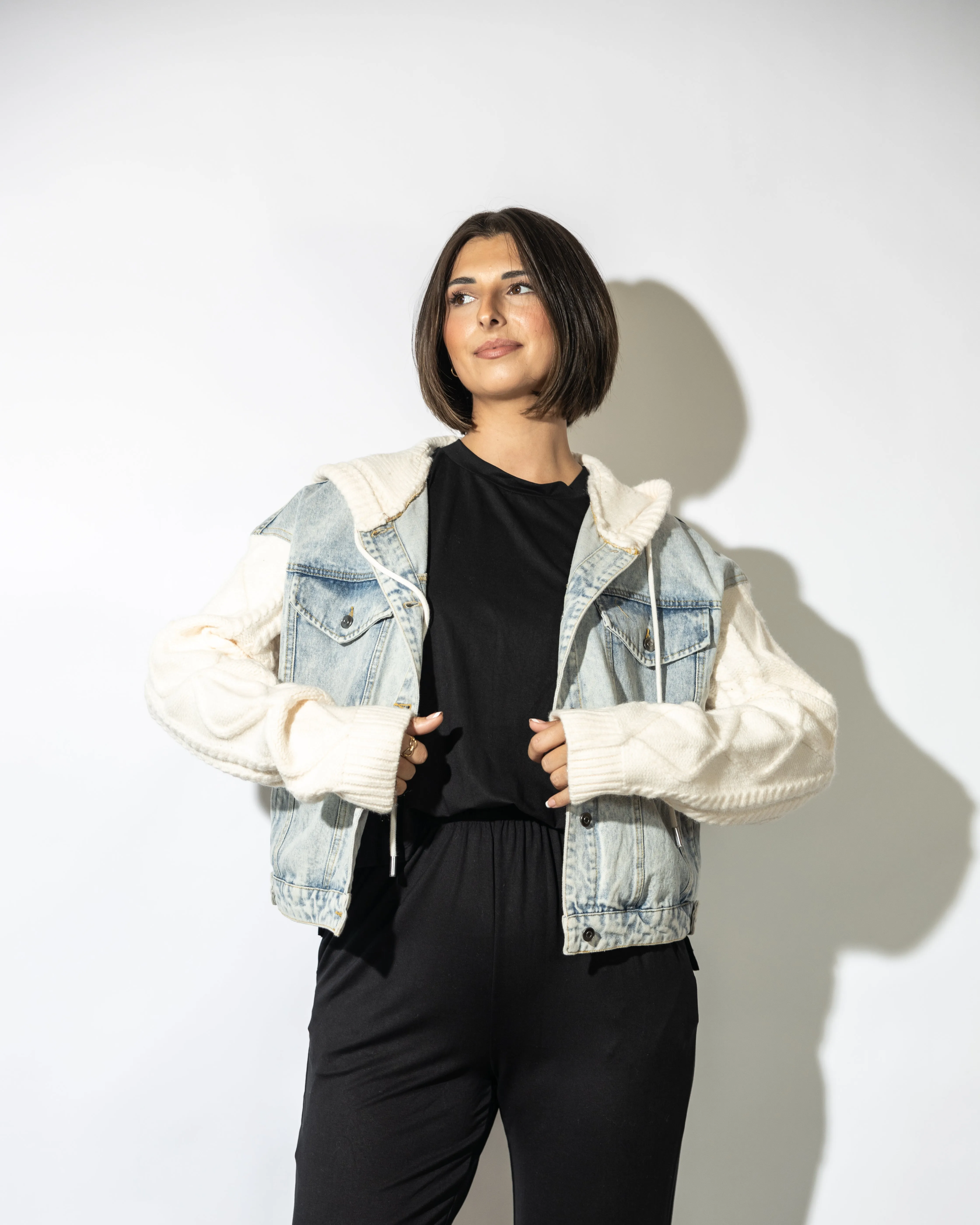 Fia Denim Sweater Jacket