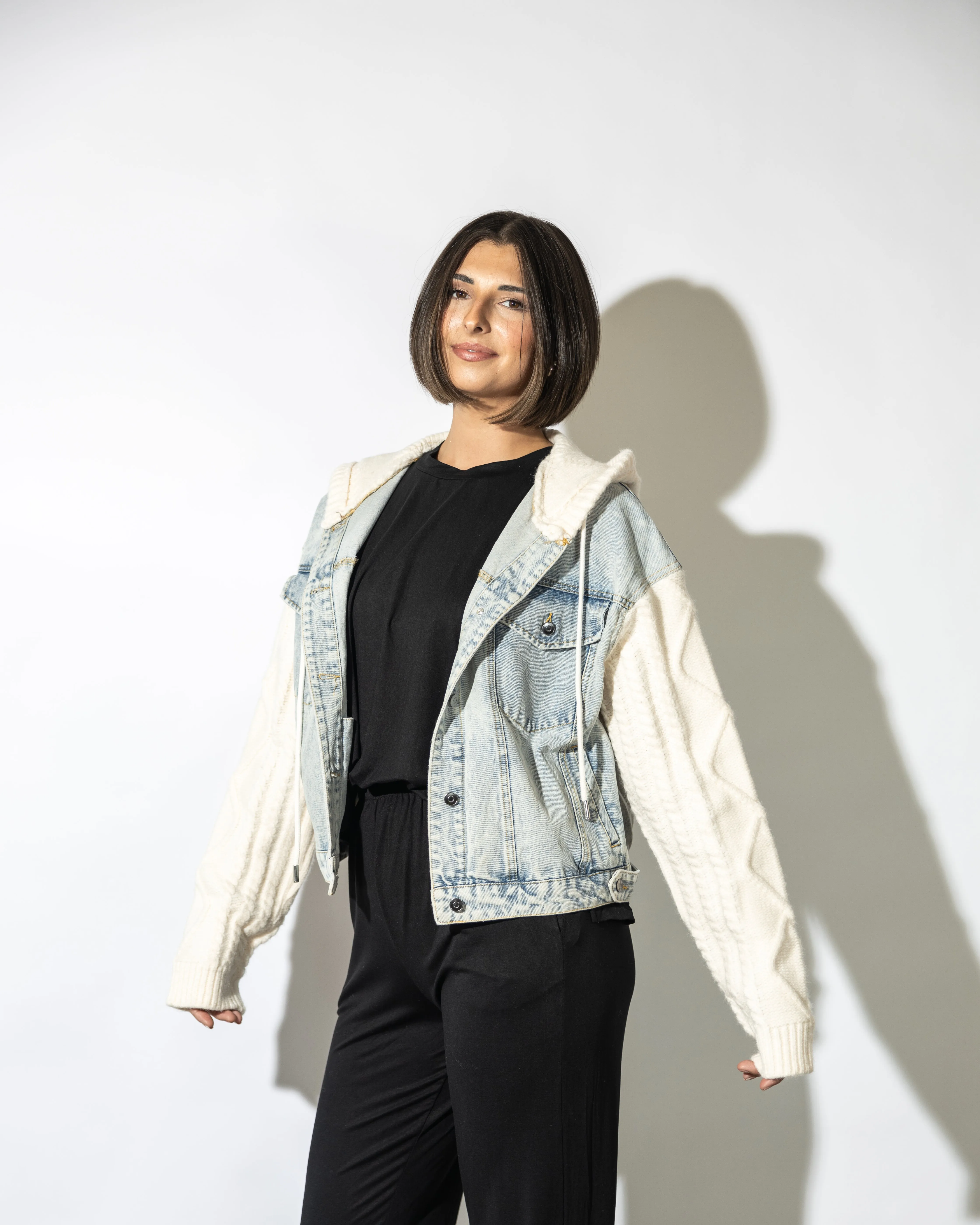 Fia Denim Sweater Jacket