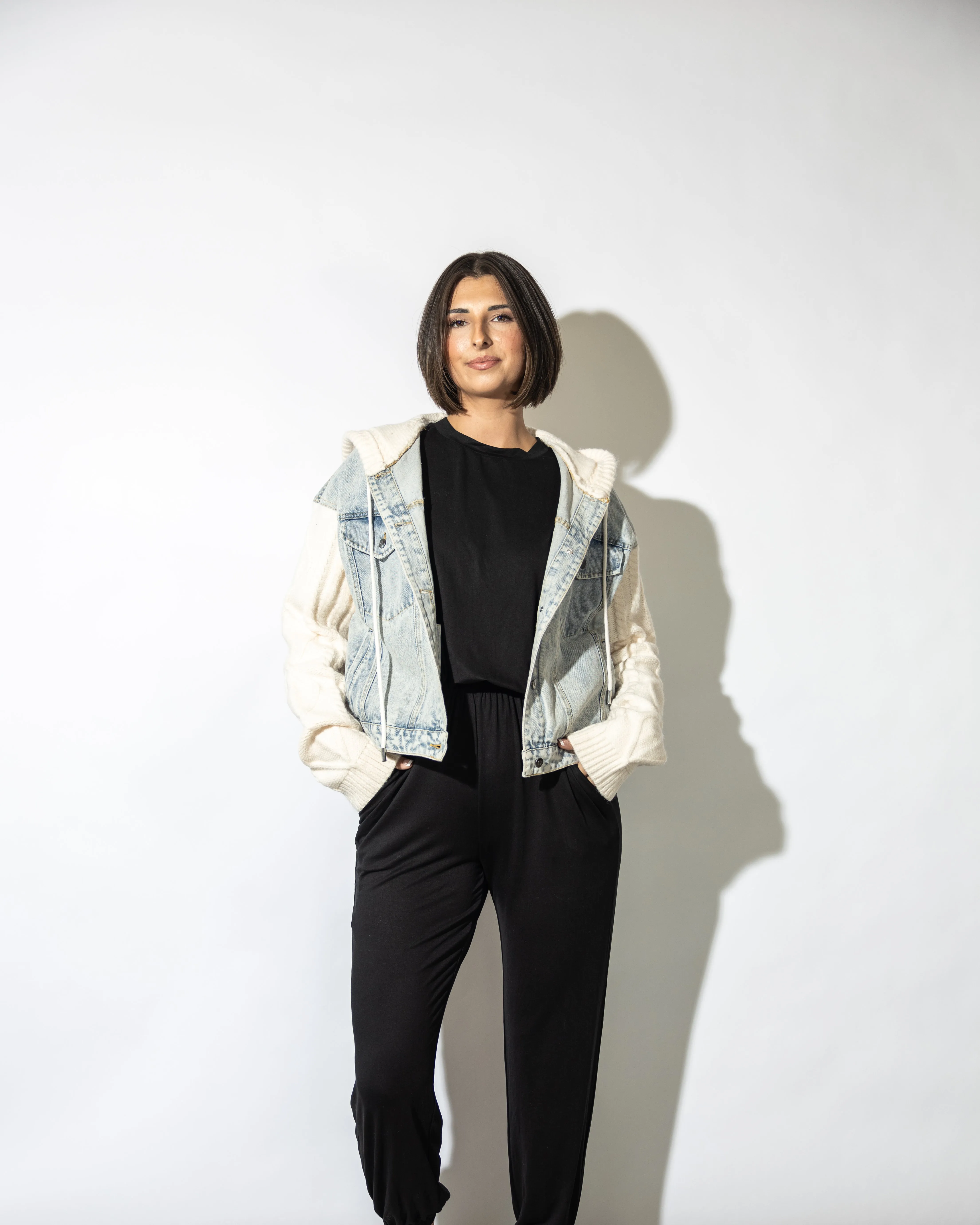 Fia Denim Sweater Jacket
