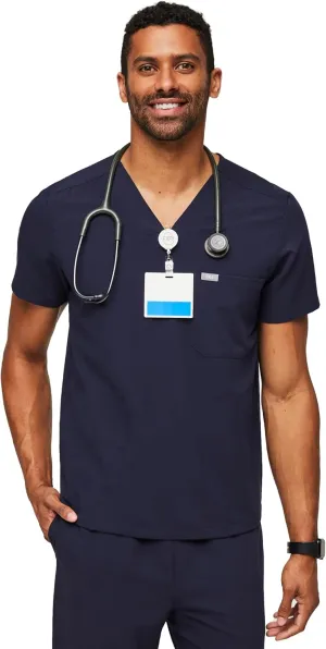FIGS Chisec Scrub Top for Men  3 Pockets, Tailored Fit, Squared V-Neck, 4-Way Stretch, Moisture-Wicking Men's Scrubs