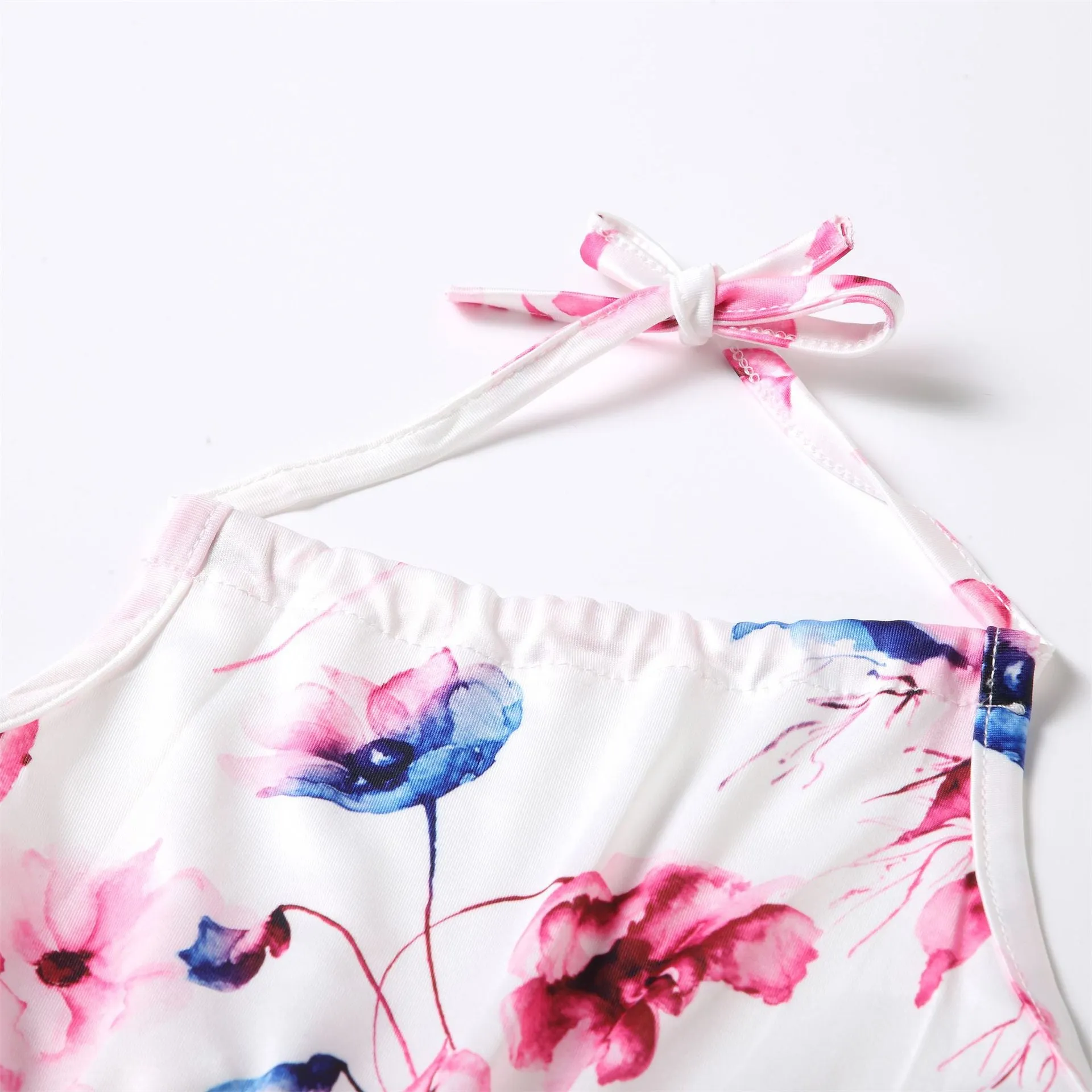Floral Dress Halter Neck Dress for Mom and Me