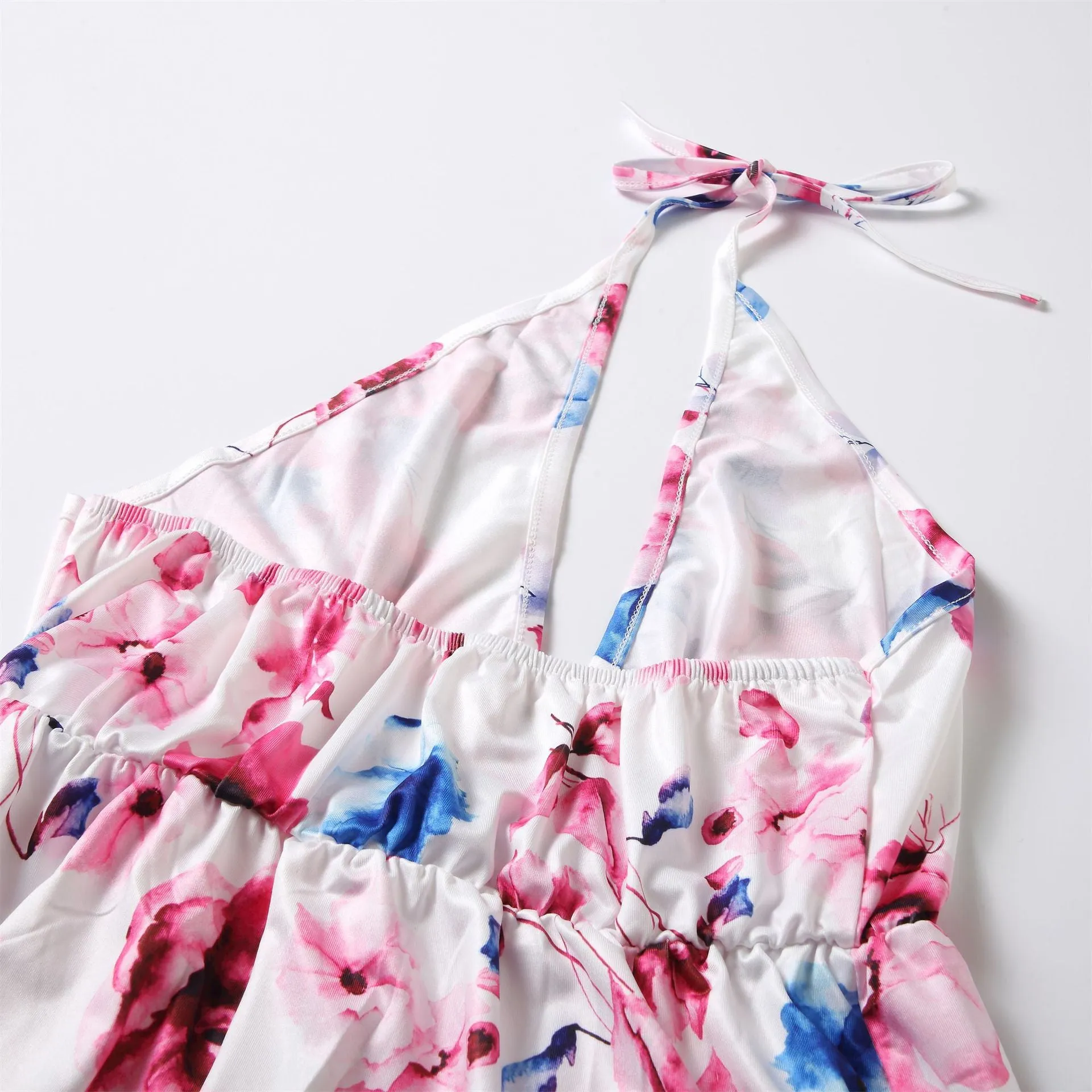 Floral Dress Halter Neck Dress for Mom and Me