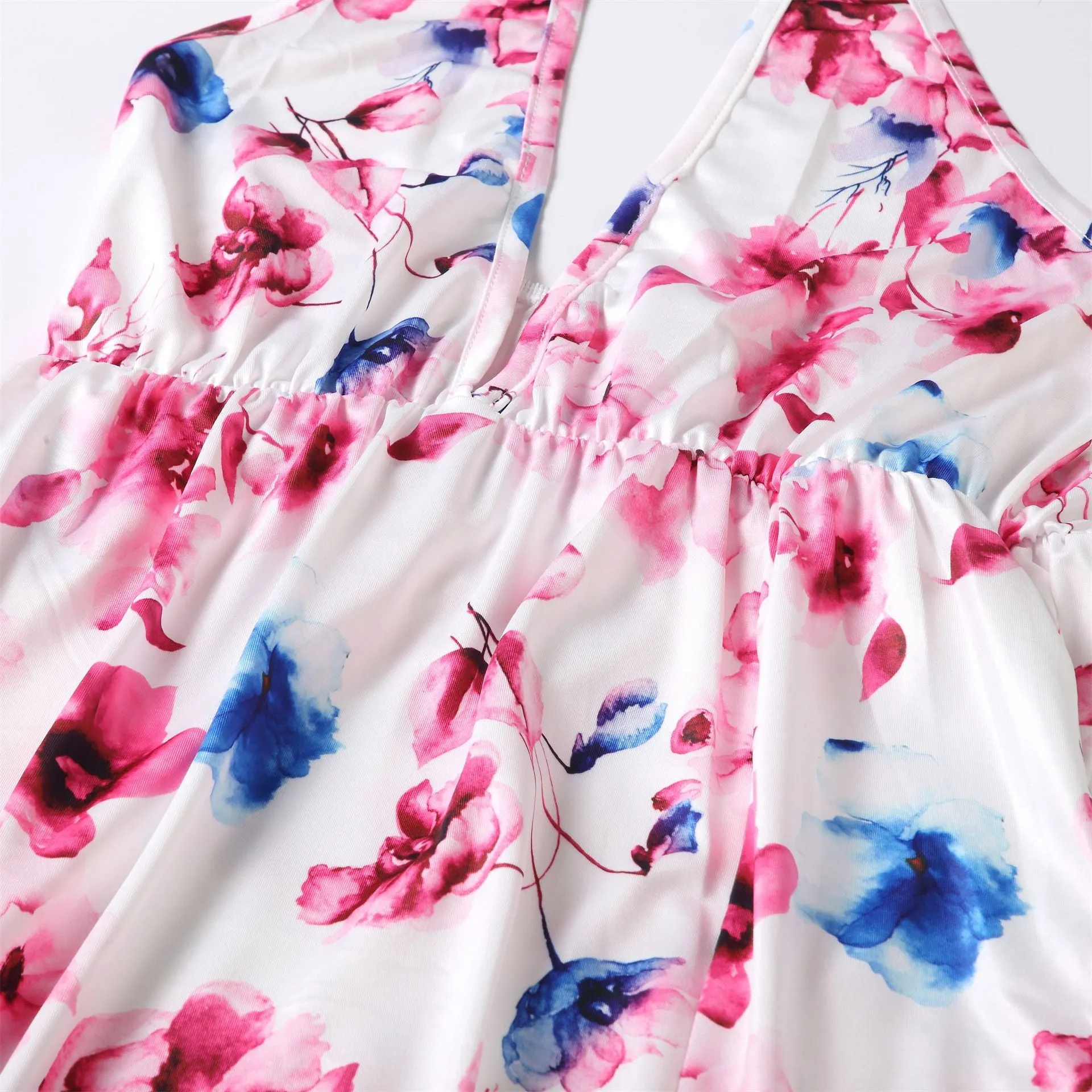Floral Dress Halter Neck Dress for Mom and Me