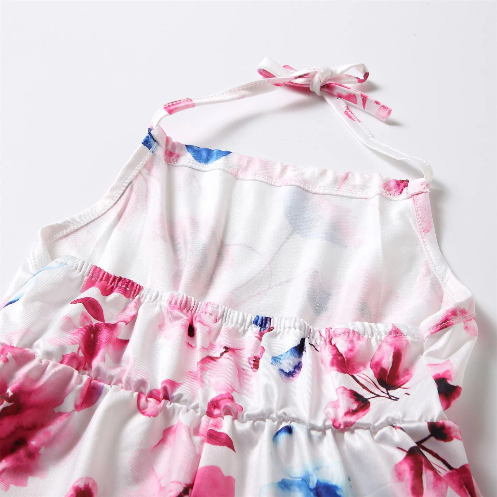 Floral Dress Halter Neck Dress for Mom and Me
