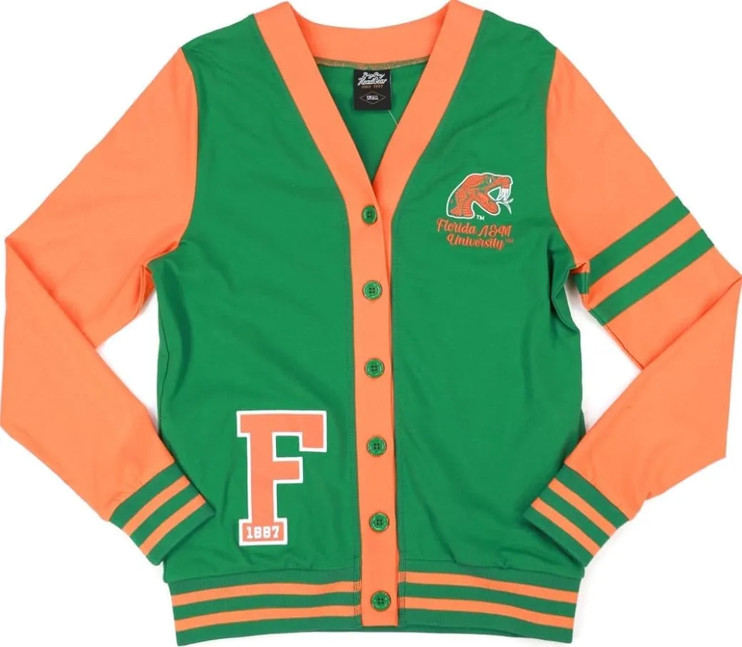 Florida A&M Rattlers S11 Womens Cardigan [Green - 2XL] - ID#68121