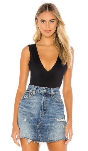 Free People Keep It Sleek Bodysuit in Black