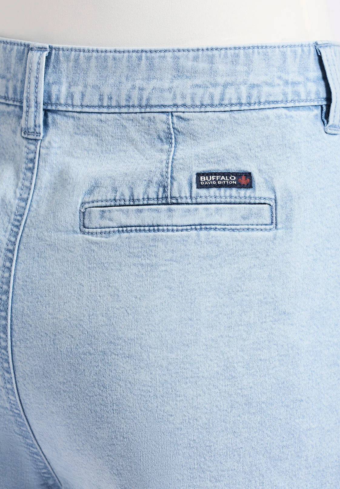 Gaga Women's Casual Denim Shorts, Bleached Blue - BL16073