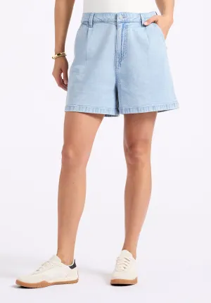 Gaga Women's Casual Denim Shorts, Bleached Blue - BL16073