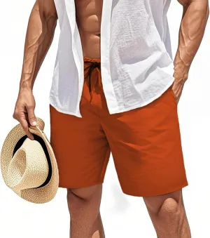 GINGTTO Mens Beach Shorts 7 inch Quick Dry Swim Trunks No Liner Seersucker Vacation Shorts for Men Elastic Waist