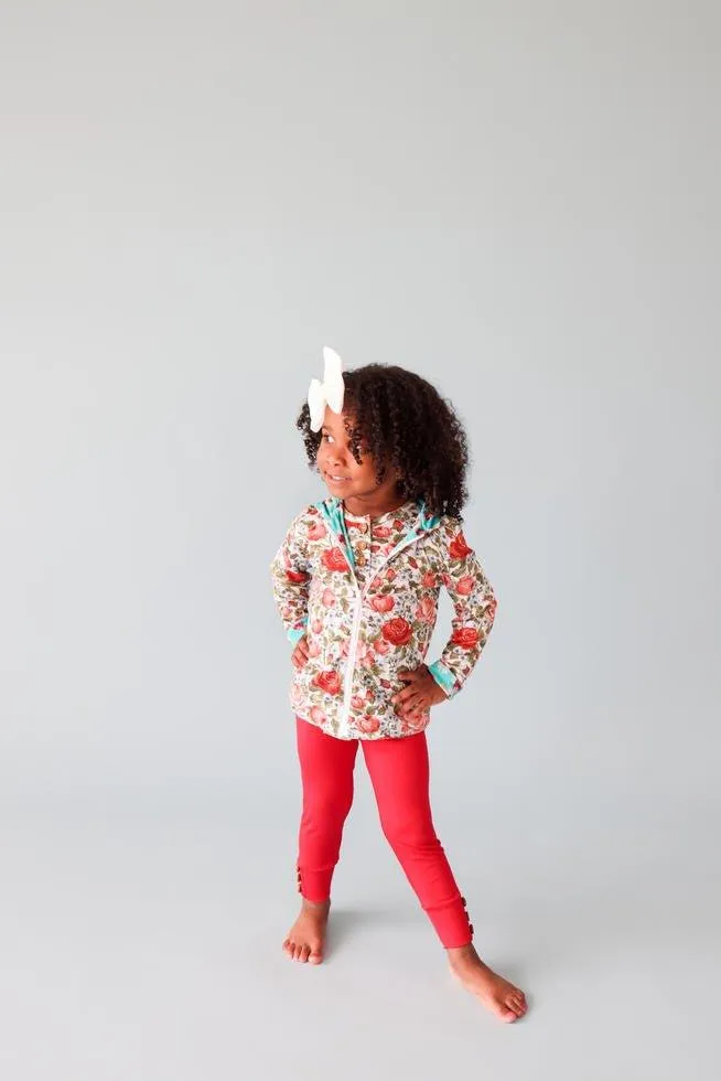 Girl's Bamboo Long Sleeve Reversible Jacket - Alma (Floral)