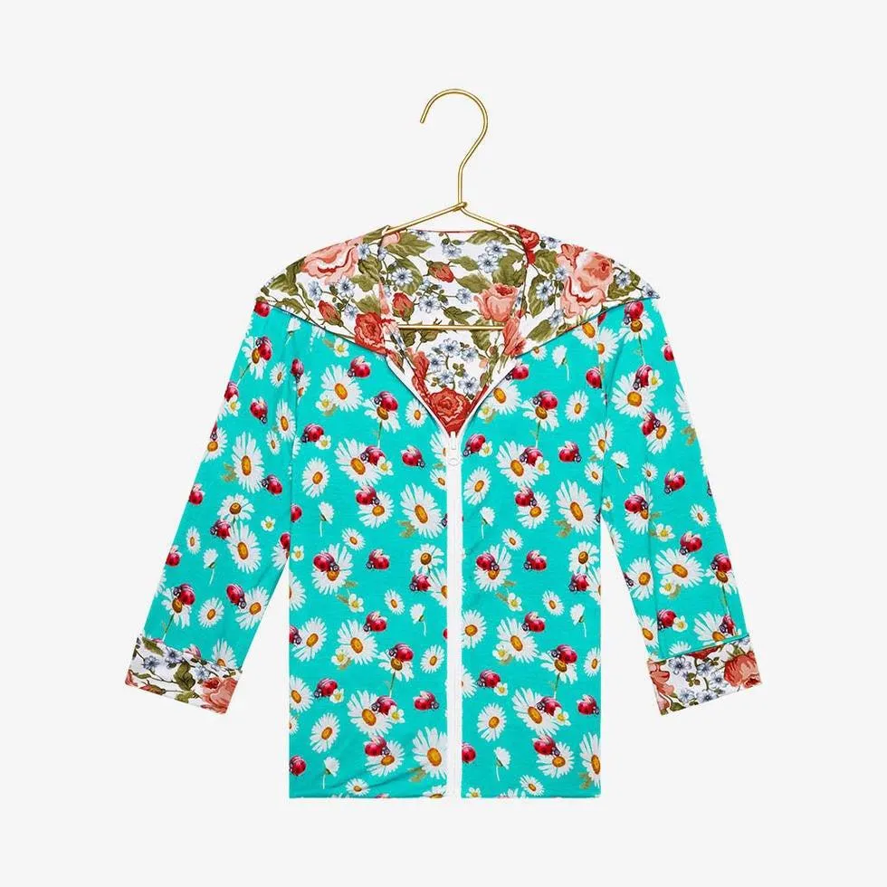 Girl's Bamboo Long Sleeve Reversible Jacket - Alma (Floral)
