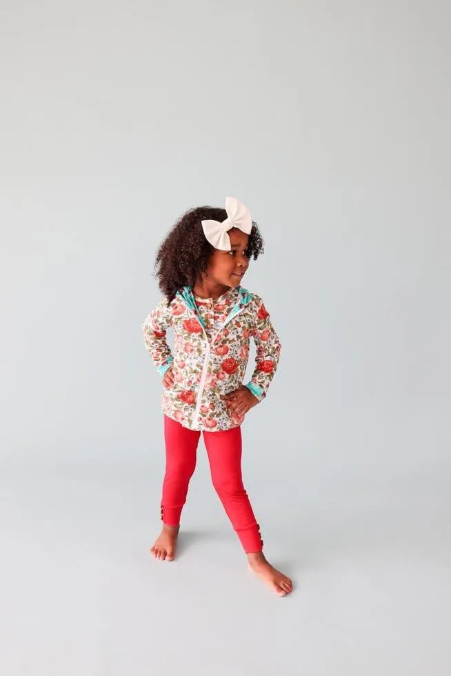 Girl's Bamboo Long Sleeve Reversible Jacket - Alma (Floral)