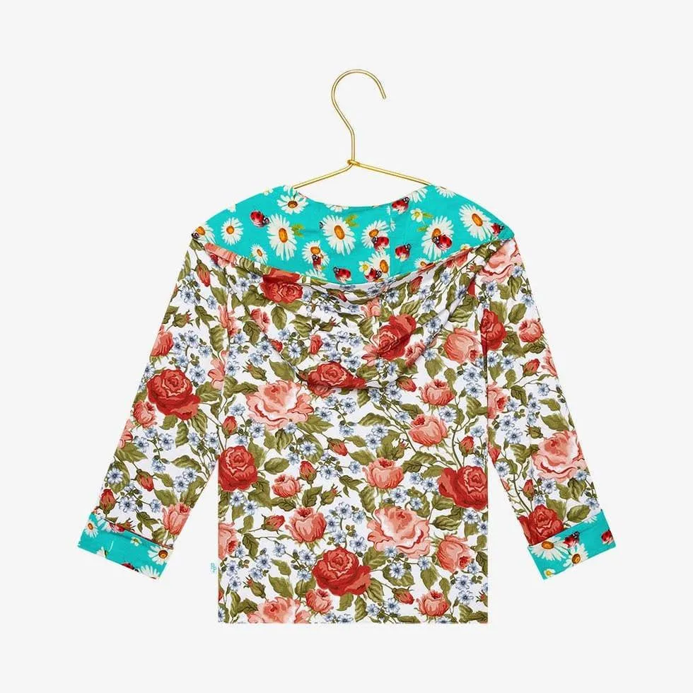 Girl's Bamboo Long Sleeve Reversible Jacket - Alma (Floral)