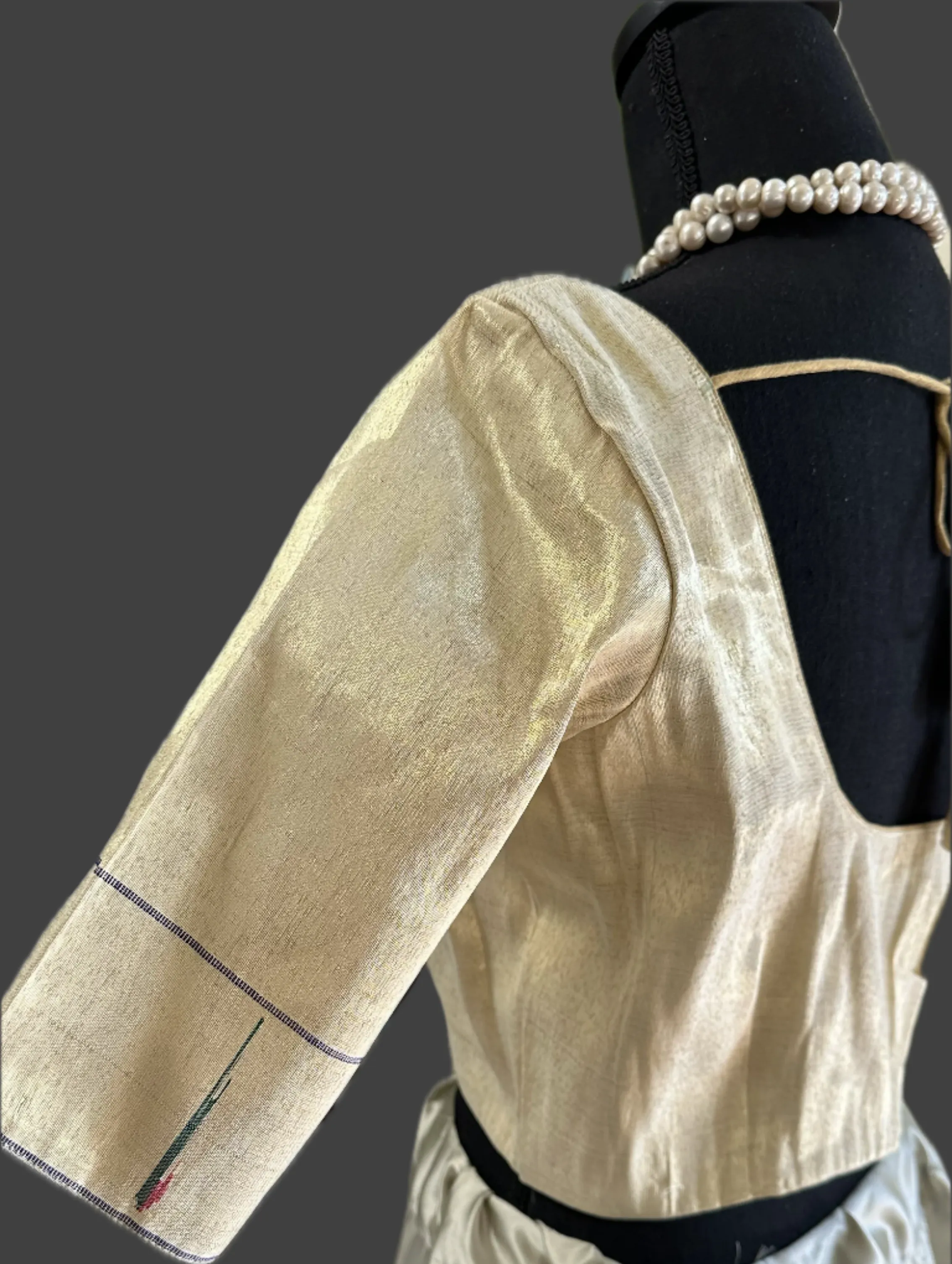 Gold pure zari Tissue Paithani blouse online usa silk blouses ready to wear online shopping bandhani blouse online