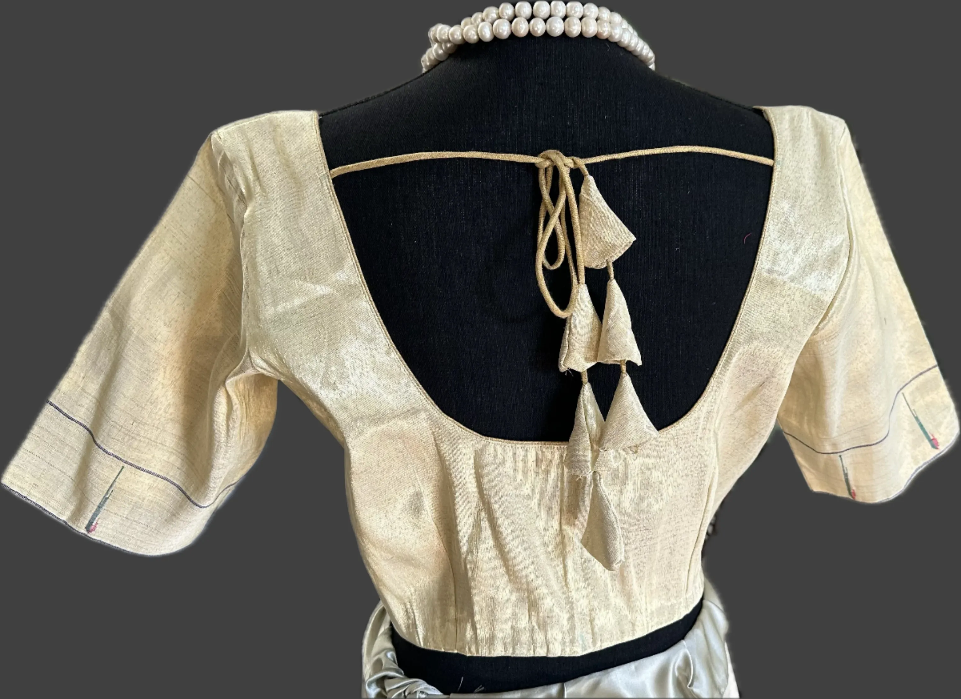Gold pure zari Tissue Paithani blouse online usa silk blouses ready to wear online shopping bandhani blouse online