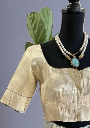 Gold pure zari Tissue Paithani blouse online usa silk blouses ready to wear online shopping bandhani blouse online