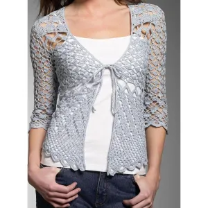 Grey crochet  cardigan