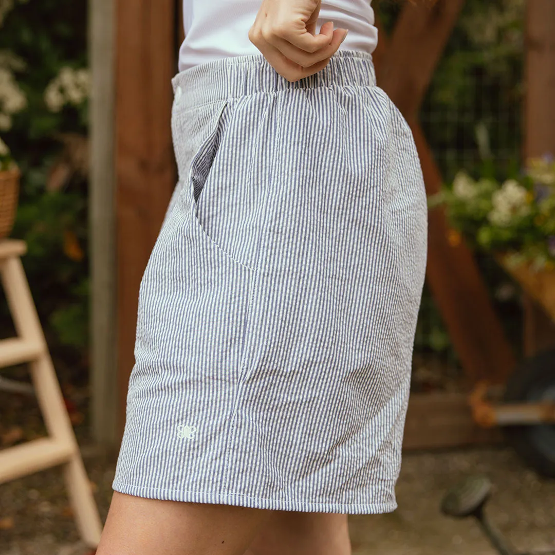 Harvest Shorts, Navy Seersucker