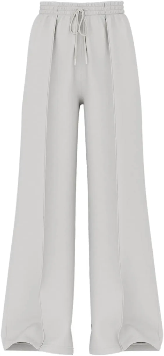 HeSaYep Women's Wide Leg Fleece Sweatpants High Waist Baggy Pants Drawstring Athletic Sweat Pants