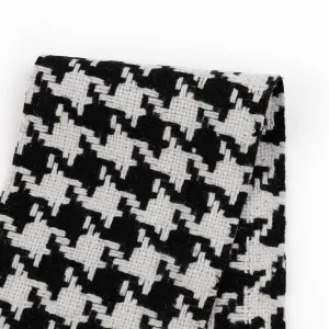 Houndstooth Wool / Poly Coating - Black / White