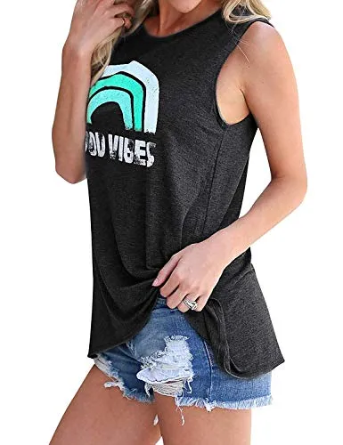 Hount Women's High Neck Sleeveless Tops Loose Summer Tank Tops Plus Size (XX-Large, A-Green)