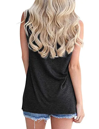 Hount Women's High Neck Sleeveless Tops Loose Summer Tank Tops Plus Size (XX-Large, A-Green)