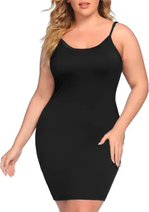 IN'VOLAND Women Full Slips Sexy Chemise Nightgown V Neck Straight Dress Nightwear (Light Khaki, 16 Plus)