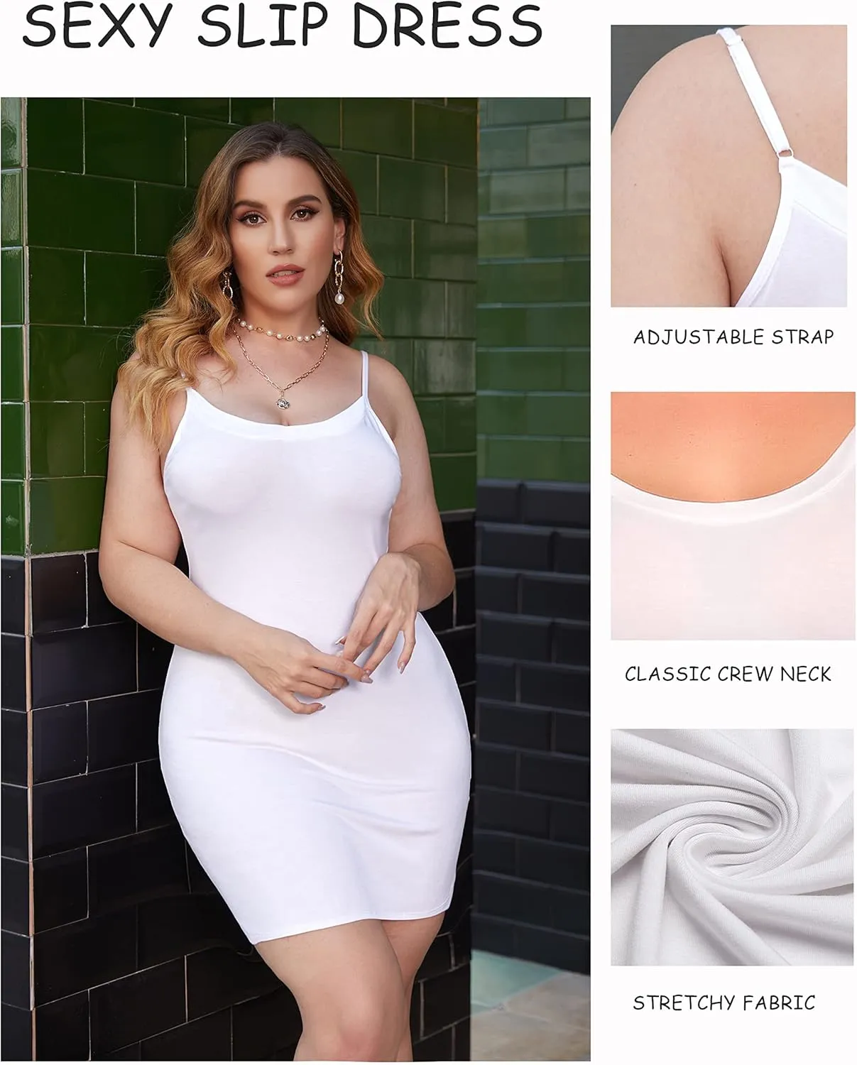 IN'VOLAND Women Full Slips Sexy Chemise Nightgown V Neck Straight Dress Nightwear (Light Khaki, 16 Plus)