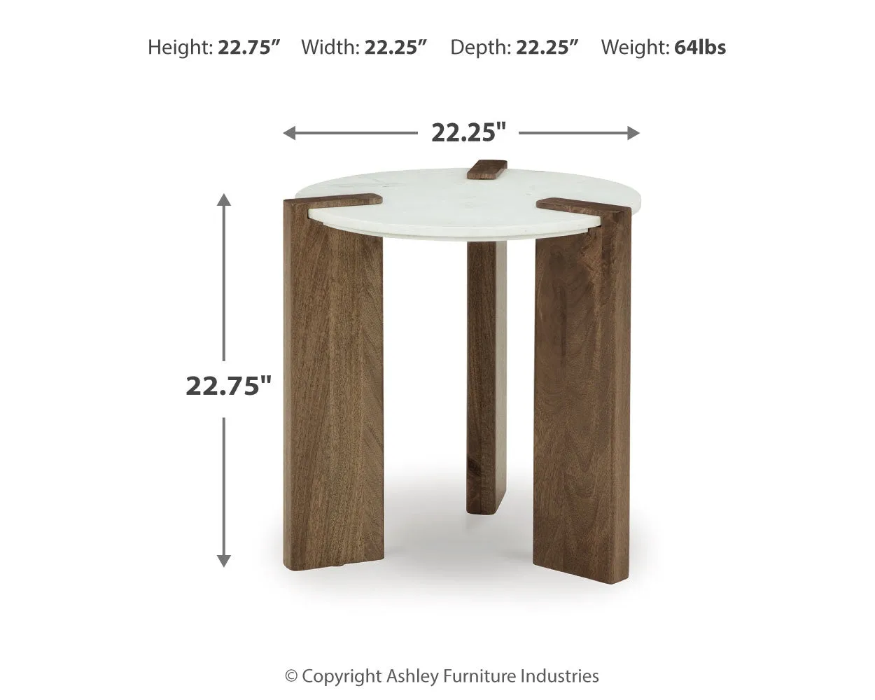 Isanti Coffee Table with 1 End Table in White/Brown