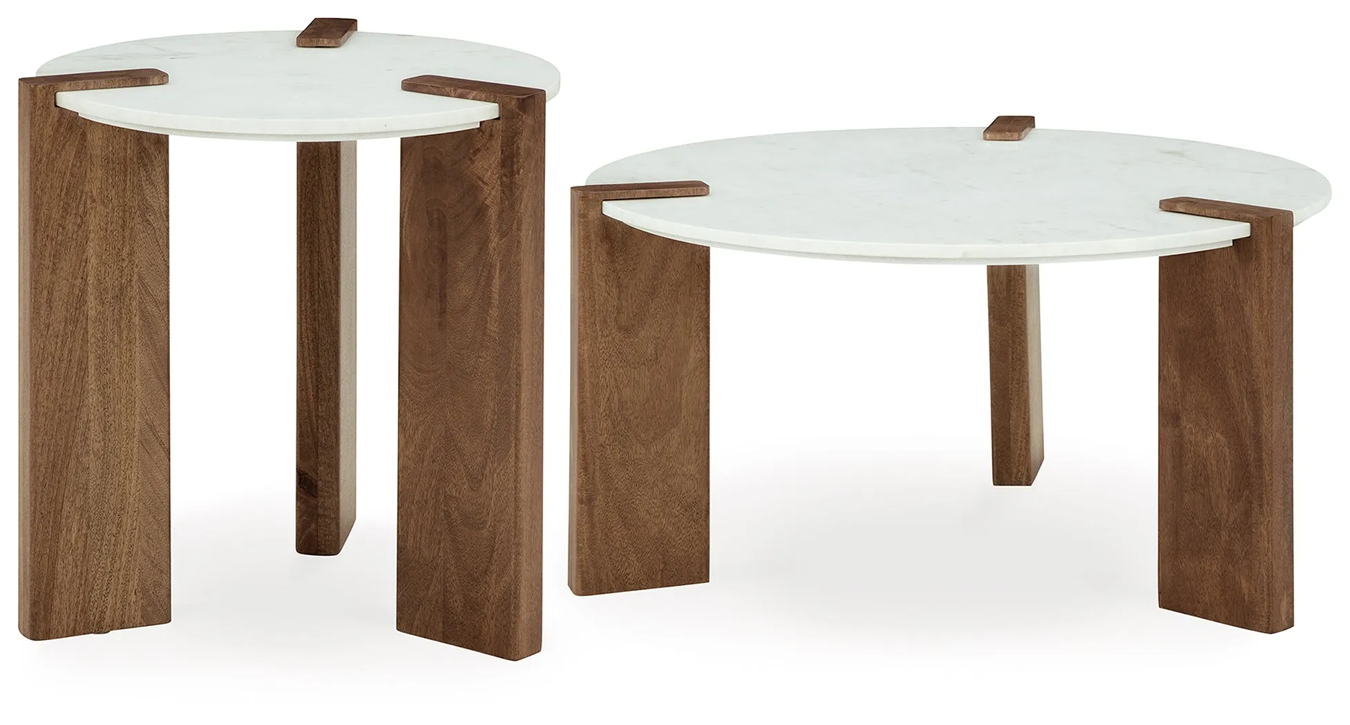 Isanti Coffee Table with 1 End Table in White/Brown