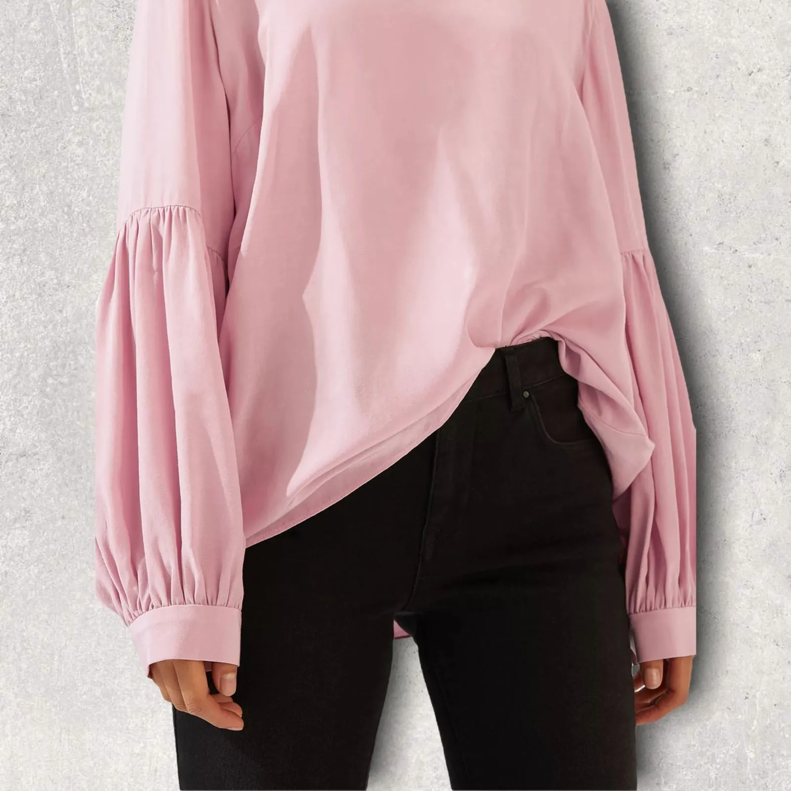 Jigsaw Bishop Sleeve Top, Pink Orchid UK 8  US 4 EU 36