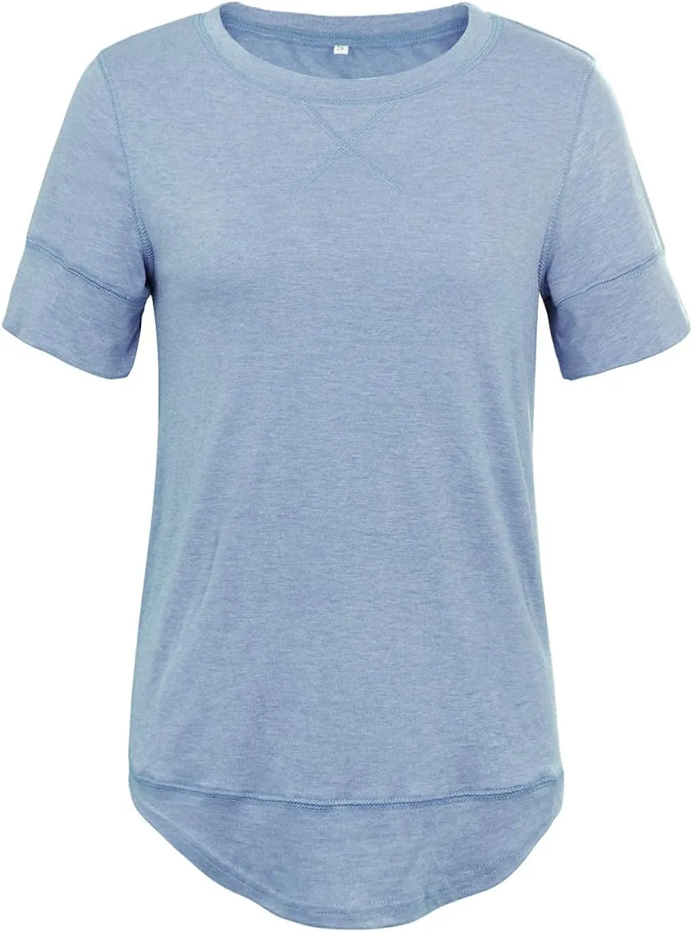 JomeDesign Summer Tops for Women Short Sleeve Side Split Casual Loose Tunic Top