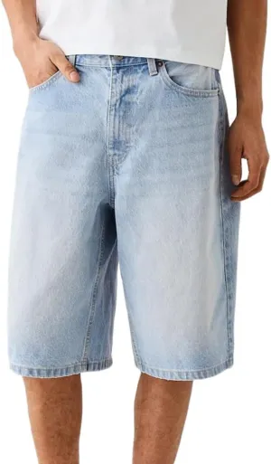 Kinghua Baggy Jean Shorts for Men Casual Loose Fit Hip Hop Denim Shorts