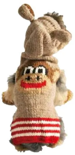 Large Dog Wool Sweater - "Monkey Hoodie"